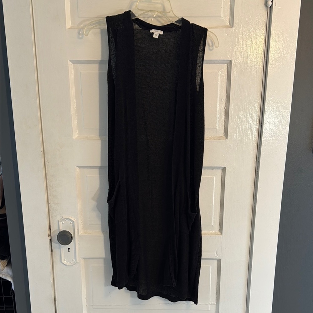 J. Jill Black Sleeveless Cardigan